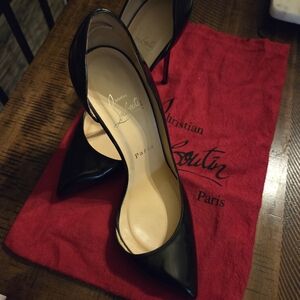 Christian Louboutin Black Patent Leather Heels Size 37 Too Big On Me